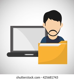 File design. Online concept. Isolated illustration, editable vector