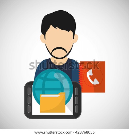File design. Online concept. Isolated illustration, editable vector