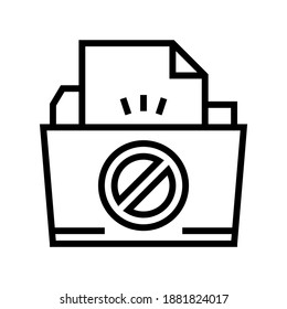 file didn't save in online folder line icon vector. file didn't save in online folder sign. isolated contour symbol black illustration