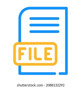 file digital document color icon vector. file digital document sign. isolated symbol illustration