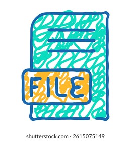 file digital document doodle icon sketch vector. file digital document sign. isolated symbol illustration