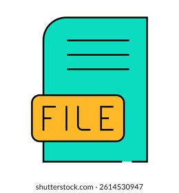 file digital document line icon vector. file digital document sign. isolated symbol illustration
