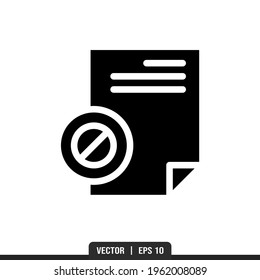 File Disable Silhouette icon vector, illustration logo template in trendy style. Suitable for many purposes.