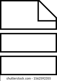 File divided into three sections icons