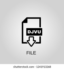 File djvu icon. File djvu symbol. Flat design. Stock - Vector illustration