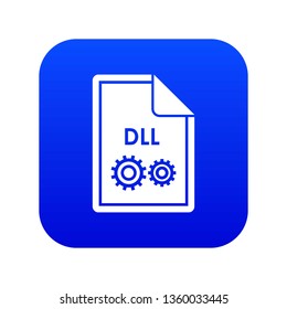File DLL icon digital blue for any design isolated on white vector illustration