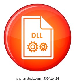 File DLL icon in red circle isolated on white background vector illustration