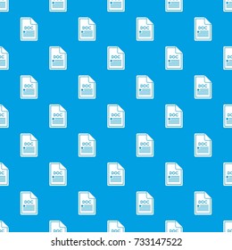 File DOC pattern repeat seamless in blue color for any design. Vector geometric illustration
