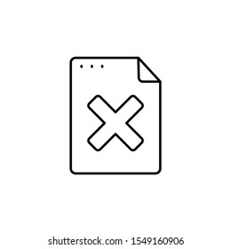 File, document, ban icon. Simple line, outline vector of icons for ui and ux, website or mobile application