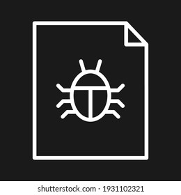 File, document, bug, virus icon vector image. Can also be used for cyber security. Suitable for use on web apps, mobile apps and print media.