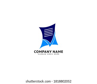 Plantilla de diseño de logotipo de comprobación de documentos de archivo vector