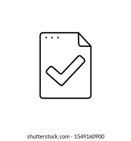 File, document, check mark icon. Simple line, outline vector of icons for ui and ux, website or mobile application