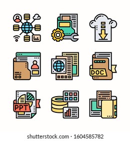 File and Document Color icons Pack vector