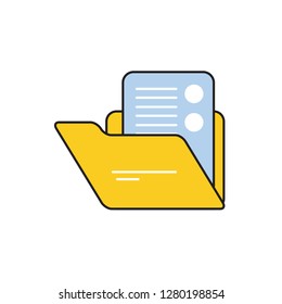 file document color line icon. office vector illustration symbol. editable stroke