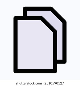 Archivo Y Documento, Copiar Página, Icono De Vector De Papel, Interfaz De Usuario, Experiencia De Usuario, Icono De Vector De Color Lineal Aislado.