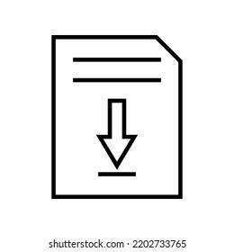 file document with download arrow icon vector