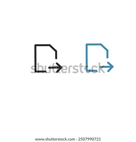 File, document export icon. file export icon. Line style design isolated on white background