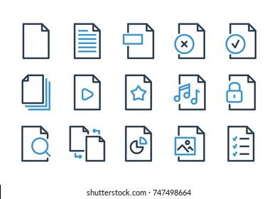 File and Document formats related line icon set. Vector set icons.