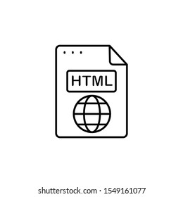 File, document, globe, HTML icon. Simple line, outline vector of icons for ui and ux, website or mobile application