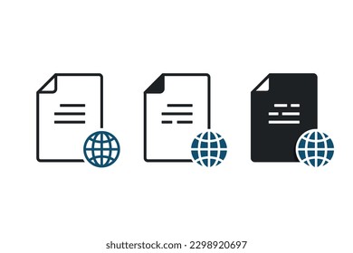 File document globe network icon. Illustration vector
