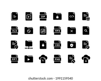 File and Document Glyph Icon Set