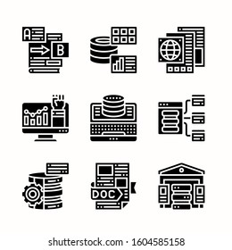 File and Document Glyph icons Pack vector
