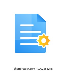 File document gradient flat icon with gradient color. Document office icon. File task icon for business and presentation 