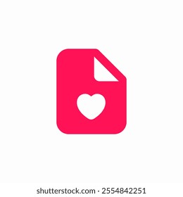 file document heart love icon sign vector