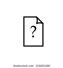 File document help icon. Question mark symbol. Graphic design element. Flat icon on white background. Vector