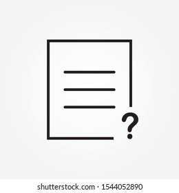File document help icon. Question mark symbol.