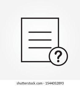 File document help icon. Question mark symbol. Graphic design element. Flat icon on white background. Vector