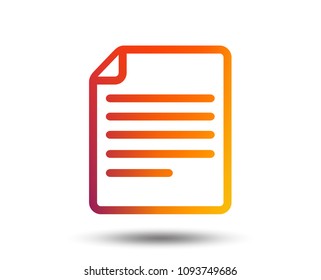 File document icon. Download doc button. Doc file symbol. Blurred gradient design element. Vivid graphic flat icon. Vector
