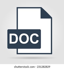 File document icon. Download doc button. Vector