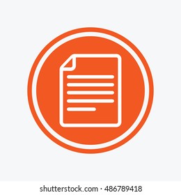 File document icon. Download doc button. Doc file symbol. Graphic design element. Flat file document symbol on the round button. Vector