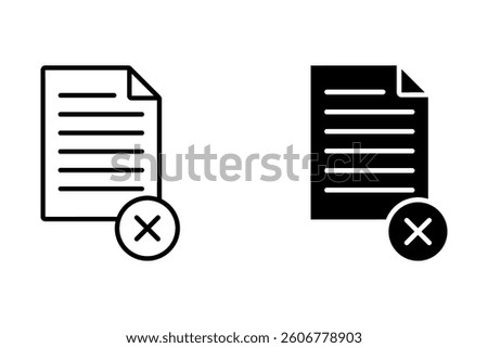 A file or document icon on with background. Vector set of icons in line, black and line styles isolated.