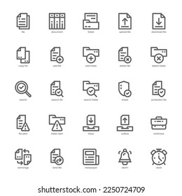 File and Document icon pack for your website, mobile, presentation, and logo design. File and Document icon outline design. Vector graphics illustration and editable stroke.