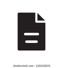 File, document icon in trendy glyph style design. Vector graphic illustration. File icon for website design and user interface.  Vector file. Pixel perfect. EPS 10.