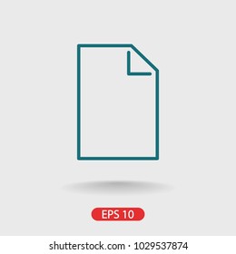 File, document icon vector illustration. Linear symbol with thin outline. The thickness is edited. Minimalist style.