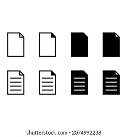 File document icon vector set