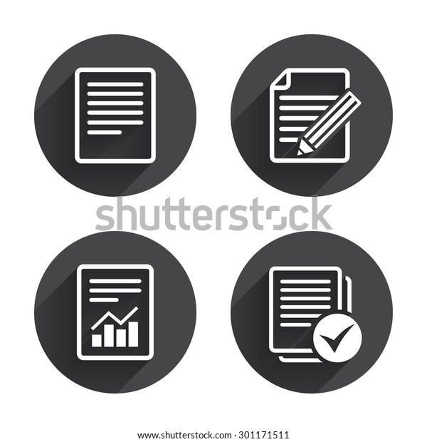 File Document Icons Document Chart Graph Stock Vector Royalty Free 301171511