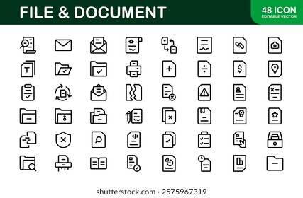 File and Document Icons for Digital Management. High-Quality Vector Illustrations for Workflows and Productivity Tools