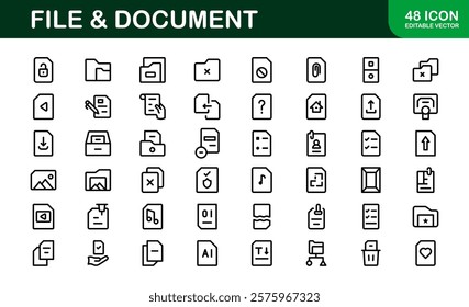 File and Document Icons for Digital Management. High-Quality Vector Illustrations for Workflows and Productivity Tools
