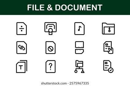 File and Document Icons for Digital Management. High-Quality Vector Illustrations for Workflows and Productivity Tools