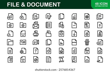 File and Document Icons for Digital Management. High-Quality Vector Illustrations for Workflows and Productivity Tools