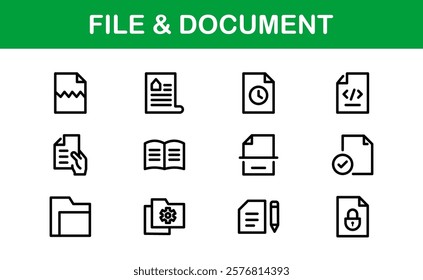 File and Document Icons for Digital Management. High-Quality Vector Illustrations for Workflows and Productivity Tools