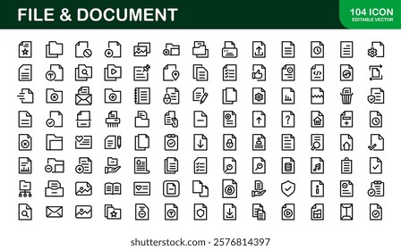 File and Document Icons for Digital Management. High-Quality Vector Illustrations for Workflows and Productivity Tools