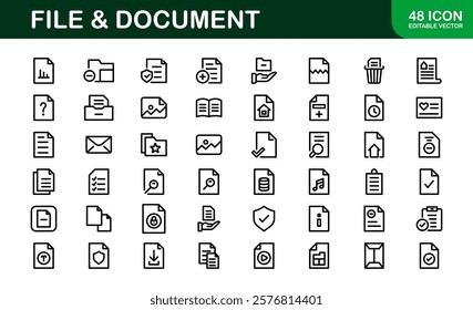 File and Document Icons for Digital Management. High-Quality Vector Illustrations for Workflows and Productivity Tools