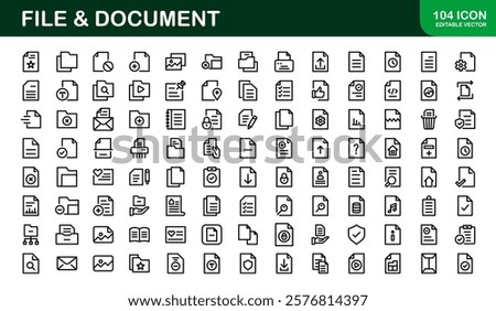File and Document Icons for Digital Management. High-Quality Vector Illustrations for Workflows and Productivity Tools