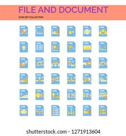 File And Document Icons Set. UI Pixel Perfect Well-crafted Vector Thin Line Icons. The illustrations are a vector.