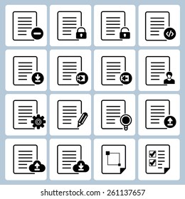 file and document icons set, vector icons